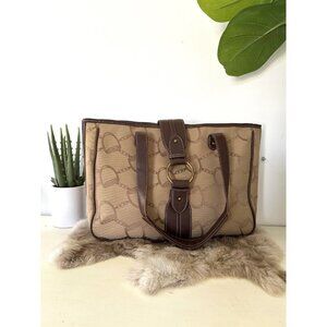 Chaps Millbrook Shoulder‎ Bag Purse Handbag Khaki 2000s 13 X 10” Equestrian